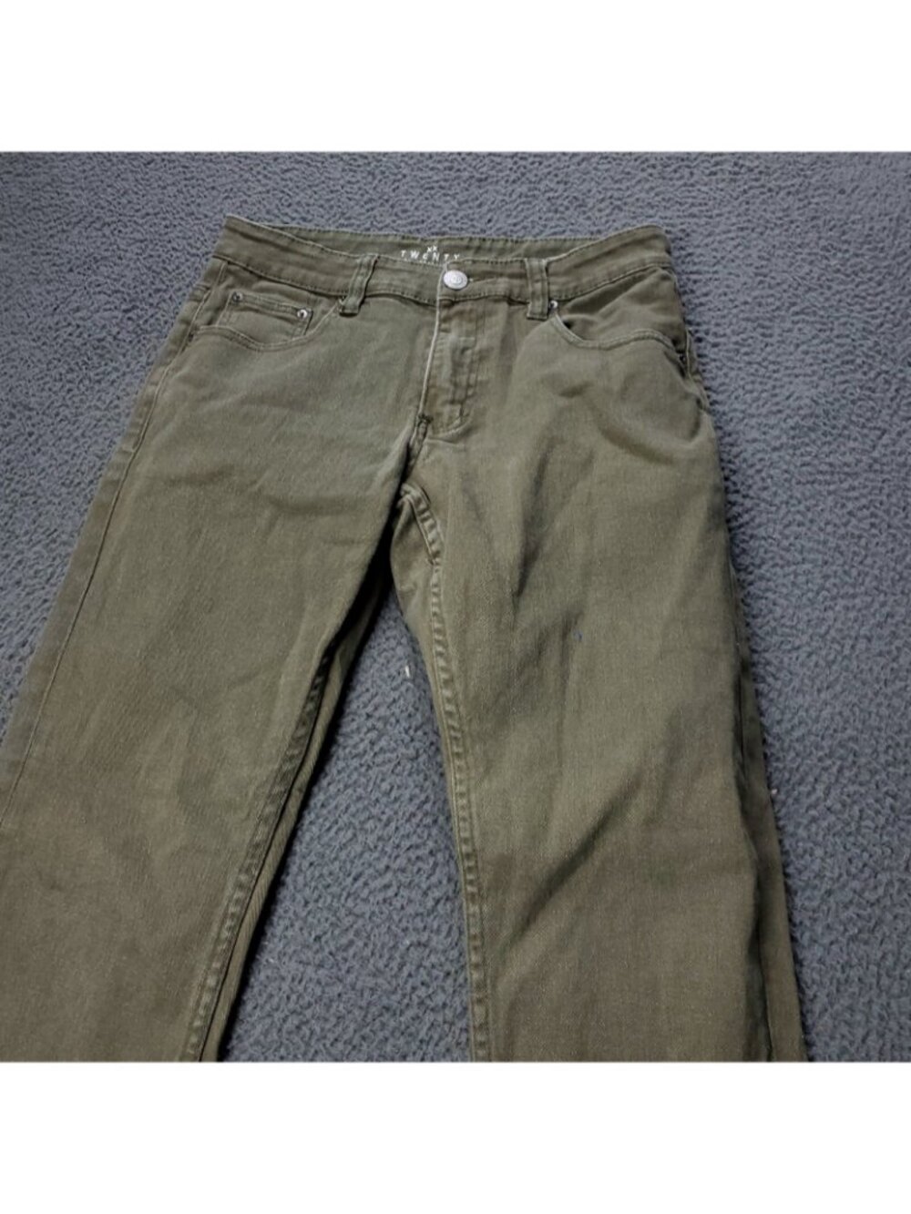 XX Twenty Jeans Mens 32x30 Cotton Spandex Denim Khaki Green Pants Casual Adult - Picture 7 of 13